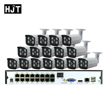 

HJT 16CH NVR POE KIT IP Camera Outdoor waterproof Security H.265 5MP CCTV Camera Onvif 2.1