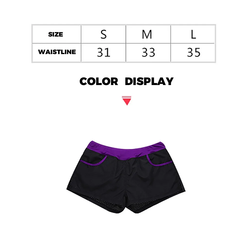 Women's Sport Shorts Loose Quick-drying Running Yoga Black Purplish Red
