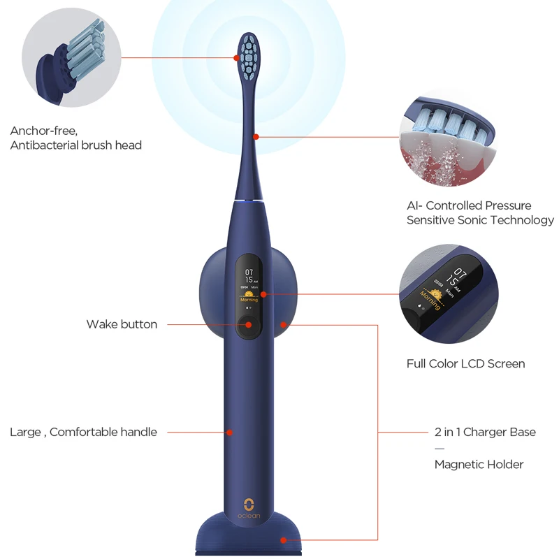Global Version Oclean X Pro Sonic Electric Toothbrush Adult IPX7 Ultrasonic Tooth Brush Touch Screen Automatic Fast Charge App Global Version Oclean X Pro Sonic Electric Toothbrush Adult IPX7 Ultrasonic Tooth Brush Touch Screen Automatic Fast Charge App