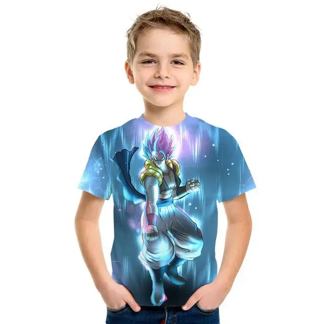 Детская футболка с изображением дракона и шарика Z goku Saiyan, Детская футболка с 3D-принтом, Детская футболка, модная футболка для мужчин и девочек - Цвет: PT-225