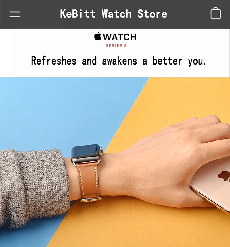 Kebitt кожаные мужские и женские одноканальные ремешки для Apple Watch серии 5 4 1 2 3 три цвета iwatch двойной ремешок 38 40 мм 42 44 мм