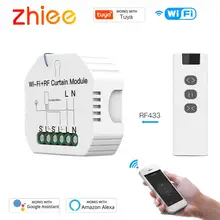 Interruptor esperto do módulo das cortinas do rf de zhiee wifi, tuya do motor do obturador do rolo controle remoto sem fio, temporizador da programação do controle de voz