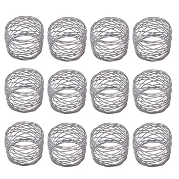 

24 Pcs Metal Mesh Napkin Rings Set Napkin Holder Adornment Exquisite Household Napkins Rings Set for Wedding Dinner Decor