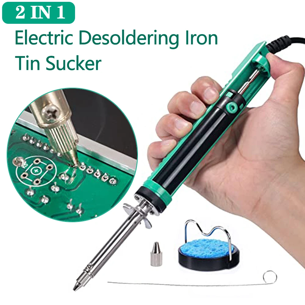YIHUA 929D-V Tin Sucker Electric Desoldering Iron Solder Pump With Nozzles Through-Hole Desolder | Инструменты