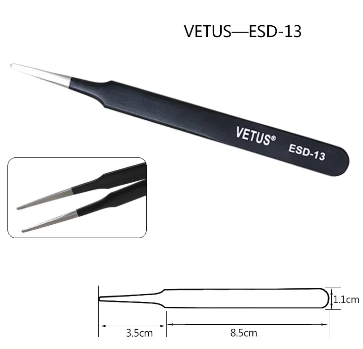 ESD 13 VETUS Пинцет для ресниц и бровей 3D/6D объем накладных ресниц для наращивания сверхтонких ресниц Пинцет для наращивания ресниц инструменты для макияжа глаз - Цвет: ESD 13