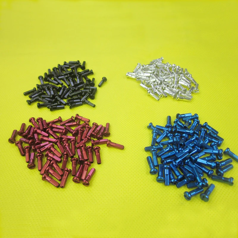 SPEEDSAFE 14G light Alloy AL7075 12mm 14mm 16mm bicycle nipples 100 pcs/lot black red silver blue gold round bike accessories