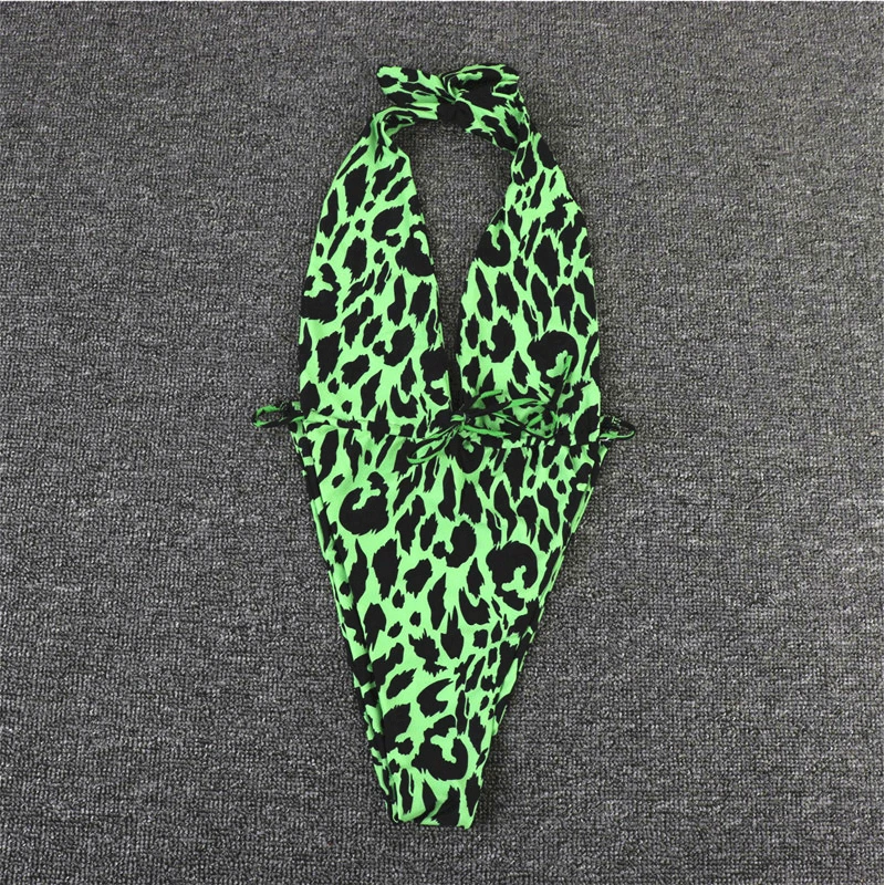 High waist bathing suit Leopard print bikini set Knot swimwear women Sexy Bandeau swimsuit female Bandage biquini monokini