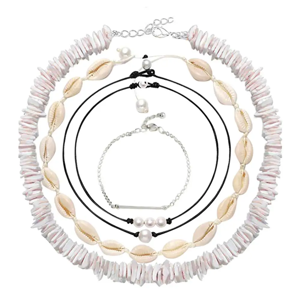 

Shell Pearl Choker Necklace for Women Hawaiian Seashell Pearls Choker Necklace Adjustable Cord Necklace Set 2019 on sale @6