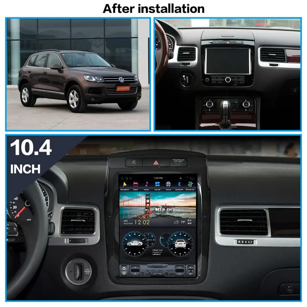 Автомобильный радиоприемник AOTSR Tesla Style Android 9 для VW Volkswagen Touareg 2010 2018 GPS навигация DSP