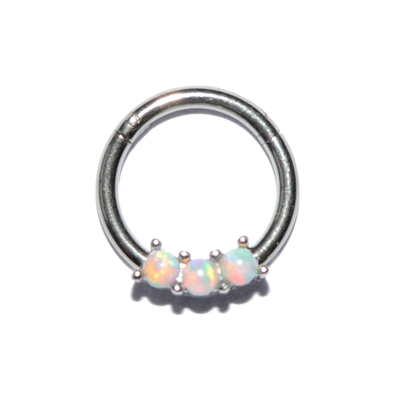 O(1.2X8mm) 1 шт. хирургическая стальная шарнирная перегородка кликер сегмент носа кольцо губы уха хряща Daith пирсинг тела унисекс ювелирные изделия 16 г - Окраска металла: O(1.2X8mm)