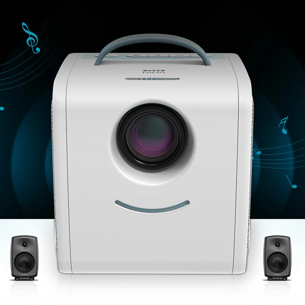 

1080P Handle Portable Home Theater Mini Projector Teaching Full HD Outdoor Story Telling Led Children Toy Education LCD Gift