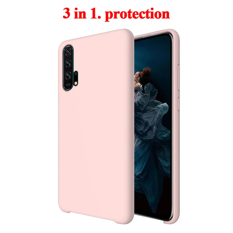 youth pink 3in1 Чехол для huawei Honor 20 жидкий силиконовый мягкий ударопрочный задняя крышка чехол для huawei Honor 20 чехол для телефона - Цвет: youth pink 3in1