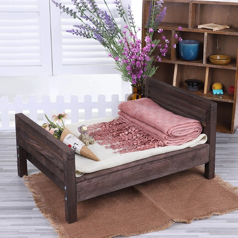 Newborn Posing Detachable Mini Bed Baby Infant Photo Shooting Props Wooden Crib 69HE | Мать и ребенок