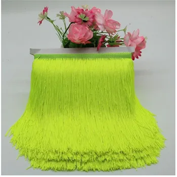 Nastro in pizzo con frange lunghe 30 cm in poliestere, passamaneria per gonna da ballo latino, frange per tende, accessori fai da te per cucito SAD01