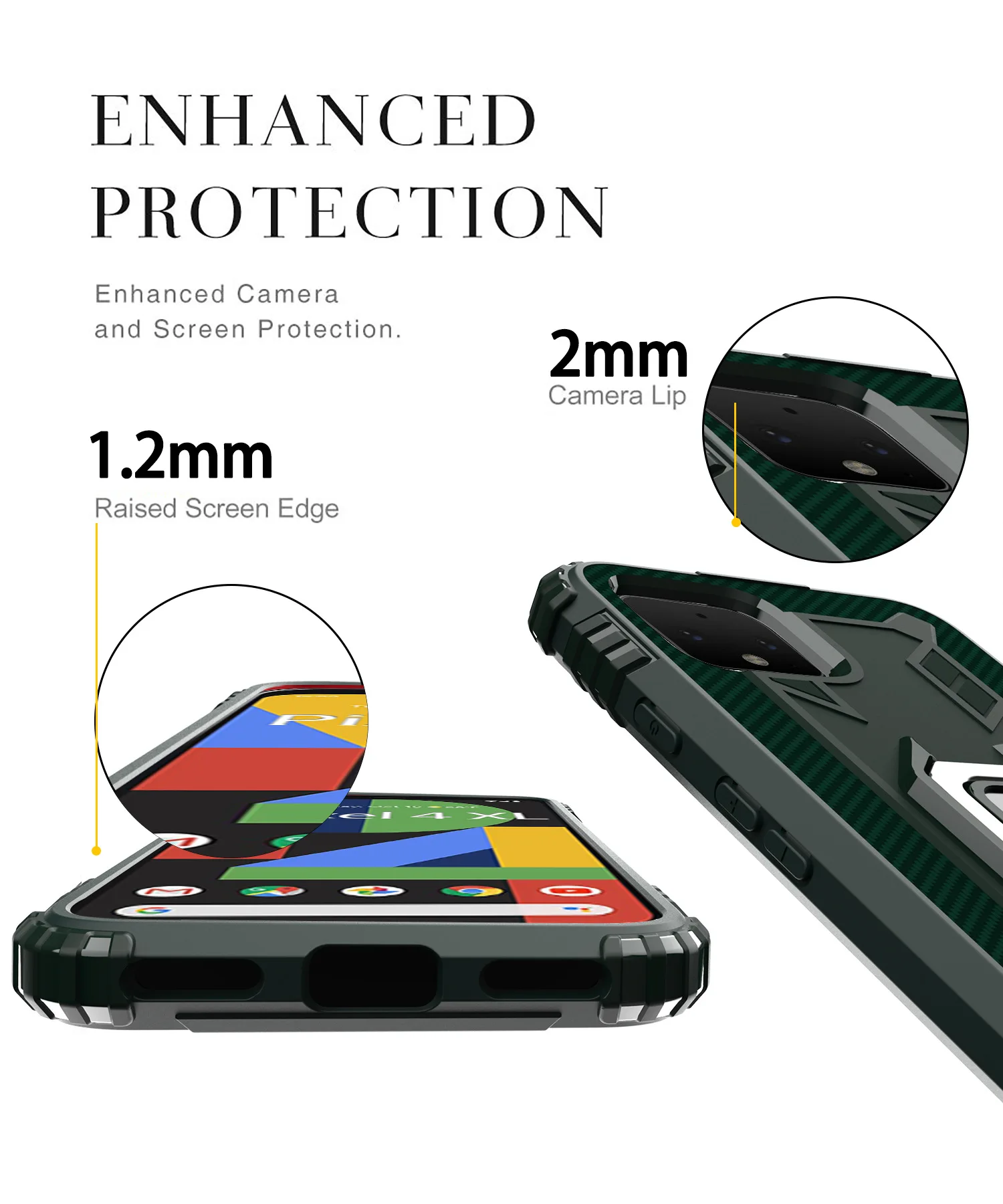 For Google Pixel 5 4 XL 4A 5G Case Soft Silicone Carbon