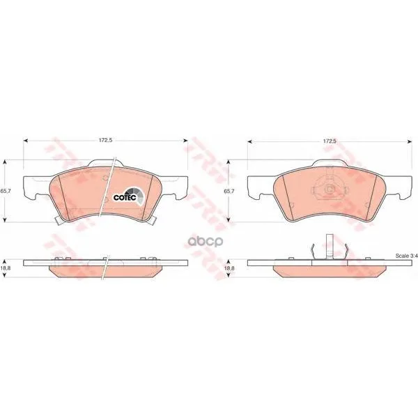 Колодки Тормозные Дисковые Передн Chrysler: Voyager Iii 00-, Dodge: Caravan Iii 00- TRW/Lucas арт. GDB4129