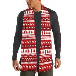 New Christmas Elements Winter Wrap Shawl Santa Print Scarves Light Weight Long Soft Scarf 3 MOQ 3D Machine Print Factory Outlet