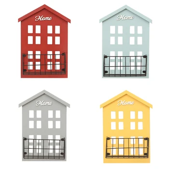 

Nordic Style House Shape Shelf Iron Wall Mounted Holder Home Room Decoration Organizer Stand Shelves