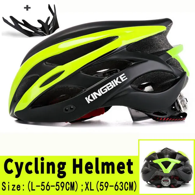 Велосипедный шлем KINGBIKE, козырек для мужчин и женщин, велосипедный шлем, задний светильник для горной дороги, велосипедный шлем Casco, цельнолитые велосипедные шлемы - Цвет: A872-green