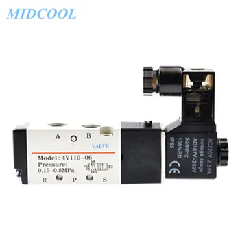 

Solenoid Valve 4V100 Series (5/2 ,5/3 way) 4V110 4V120 4V130 220V 110V 24V 12V Terminal type Single / Double solenoid