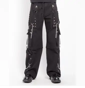 

New Dark Retro Chain Straight Pants Overalls Loose Pants Gothic Trousers Women Harajuku Plus Size Pantalones Mujer Cintura Alta