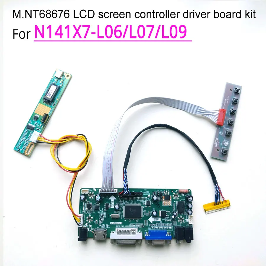 

For N141X7-L06/L07/L09 M.NT68676 screen controller drive board LCD monitor panel HDMI+VGA+DVI CCFL LVDS 30Pin 14.1" 1024*768 Kit
