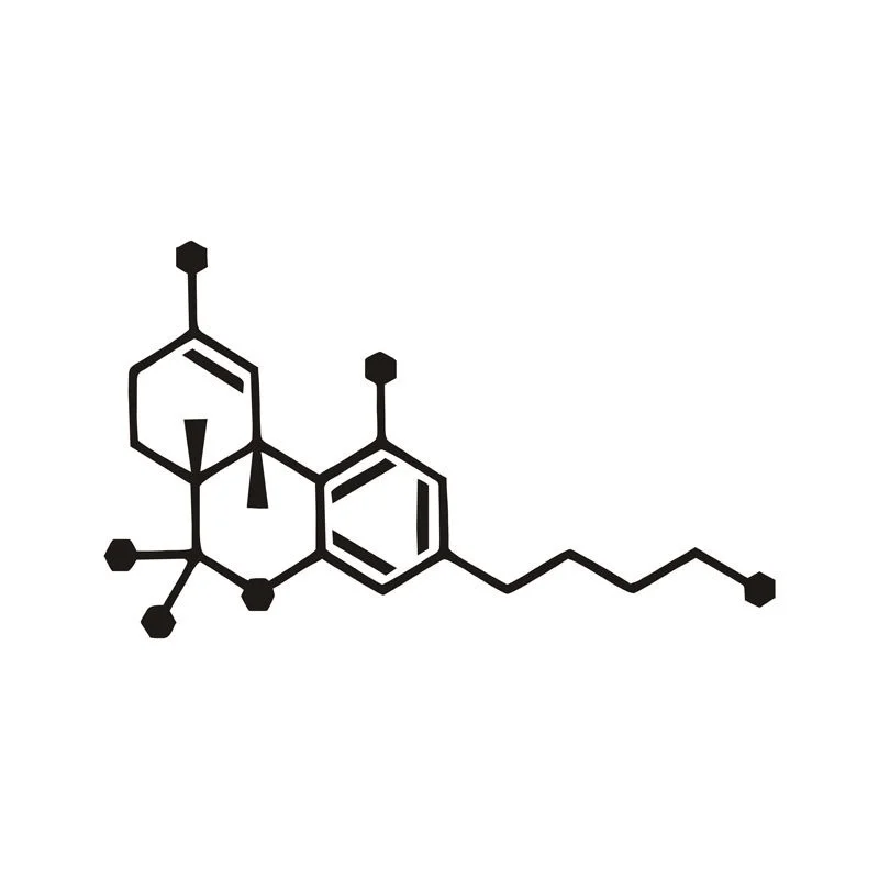 THC молекула виниловая наклейка на окно, бампер виниловые наклейки на окно наклейка
