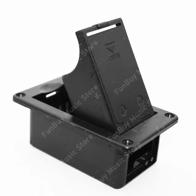 Scatola Batteria Per Pickup Chitarra - Orizzontale, 9V, Con Cavi, Materiale ABS Nero - Foto 2