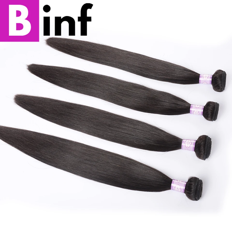 BINF прямые волосы 3/4 шт. пучки бразильских локонов плетение пучки 100% человеческие волосы пучки натуральный цвет не Реми волосы переплетение