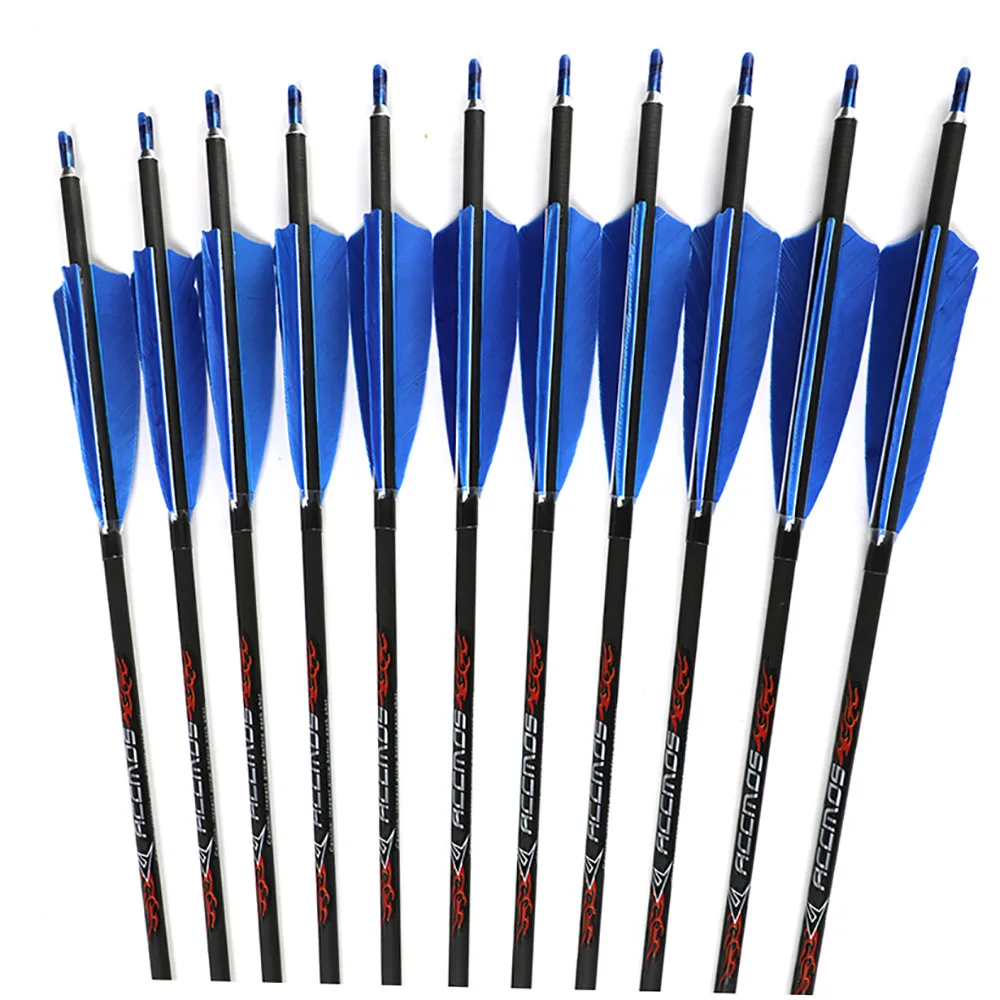 

6/12pcs ID4.2mm 32" Archery 100% Pure Carbon Arrows Sp300-1800 4inch Turkey Feather Compound Traditional Bow Shooting