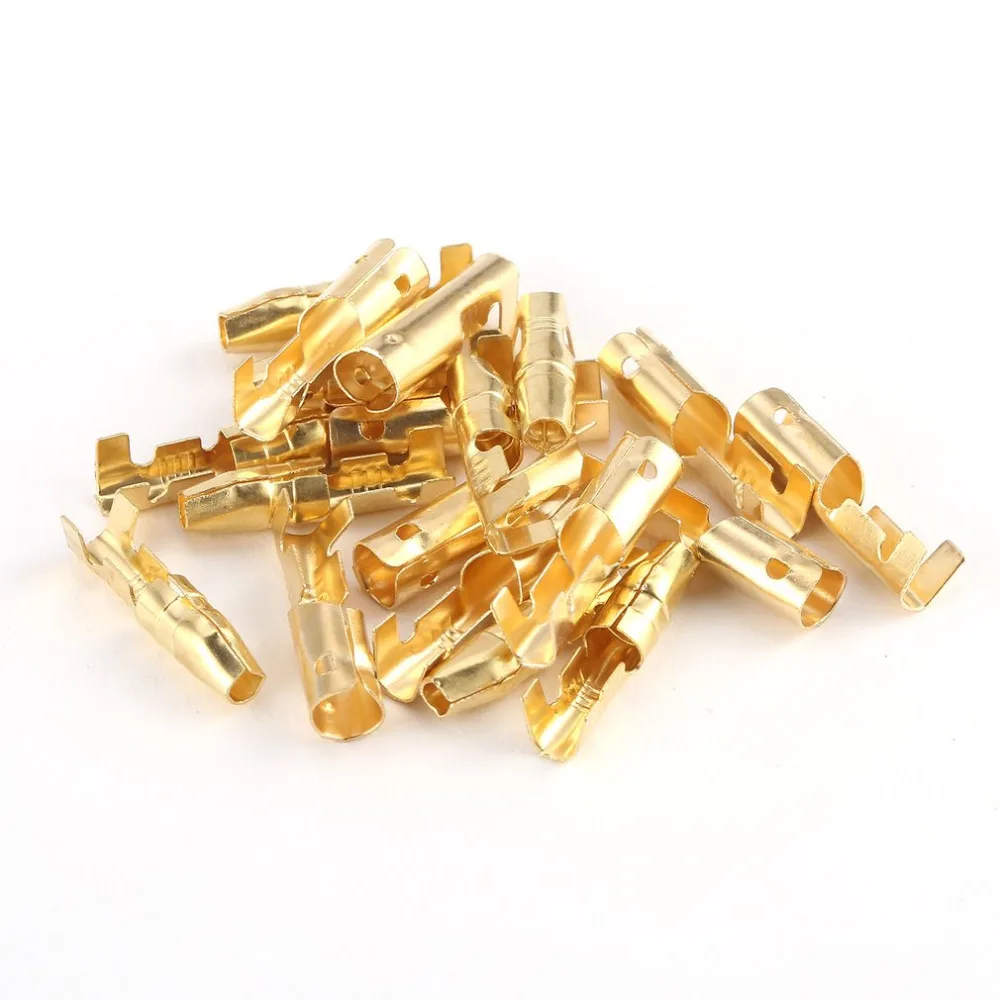 100pcs Dia 3.9mm Brass Bullet Connectors Plug Crimp Terminal Switch Cable Wire Connection Terminal Male &Female with Cover Case