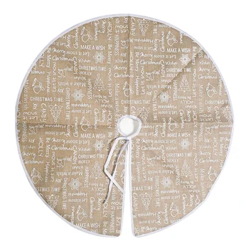 

Christmas Tree Skirt Letter Print Christmas Tree Dress Round Skirt Christmas Party Decor New Year Home Decoration