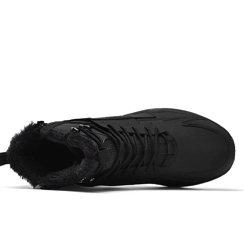 VSIOVRY/Новые теплые плюшевые зимние мужские ботинки качественные Водонепроницаемые зимние ботильоны из искусственной кожи мужская обувь с высоким берцем мягкие Нескользящие кроссовки