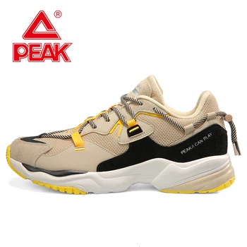 

PEAK Men Casual Shoes Retro Fashion Walking Shoes Breathable Flexible Lifestyle Shoes Dad Shoes Wearable Sneakers