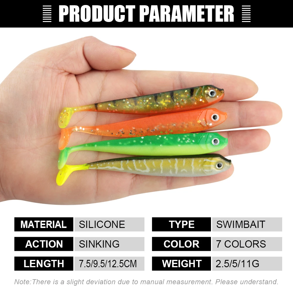 Spinpole Soft Plastic Fishing Lure Shad Bait With Paddle Tail Swimbait  Wobbler Silicone 7.5cm/9.5cm/12.5cm For Pike,Perch,Zander