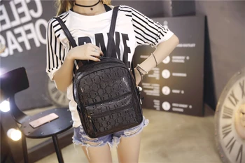 

2020 Backpack women's Pu schoolbag fashion casual all-around college style women's bag 2019 new fashion backpack women