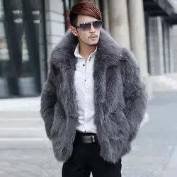 * 2019 мужские пальто из искусственного меха, одежда, длинный рукав, отложной воротник, ворсистое пальто, зимняя теплая верхняя одежда