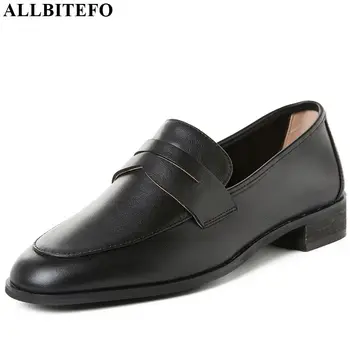 

ALLBITEFO high quality genuine leather women heels mixed colors Round toe high heel shoes spring autumn office ladies shoes