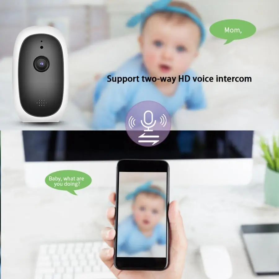110 240 В Мини 720P HD беспроводной Wifi инфракрасный пироэлектрический видеоняня