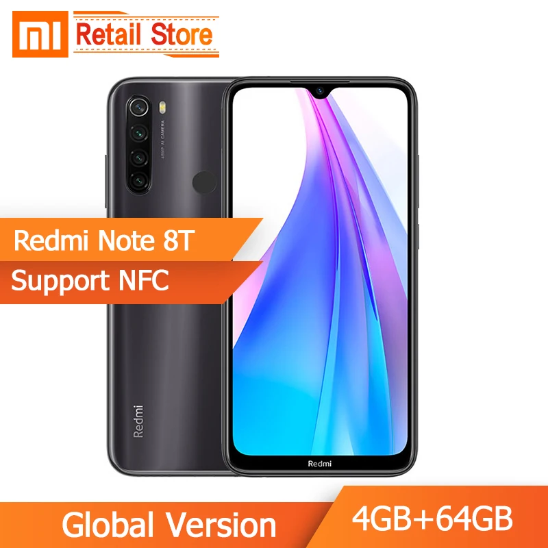 8 T 4 ГБ 64 Xiaomi Redmi Note восьмиядерный смартфон Snapdragon 665 6 3 дюймов HD 48MP четырехъядерный
