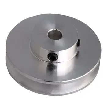 

4.1x1.6x1CM Silver Aluminum Alloy 1CM Fixed Hole Single Groove V-shape Pulley for Motor Shaft 0.3-0.5CM PU Round Belt
