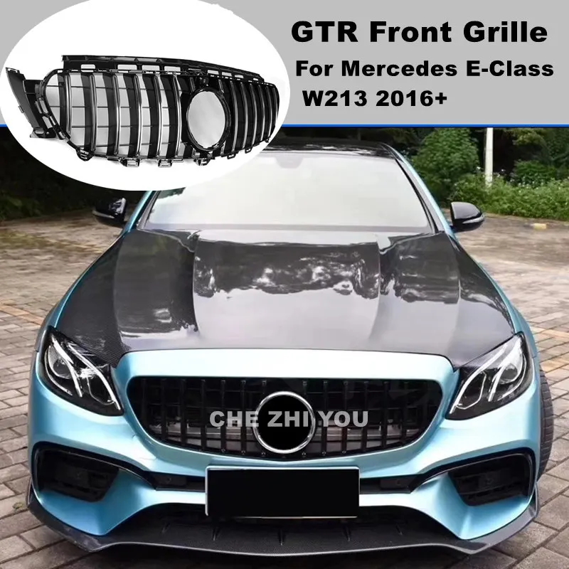 GT-style автомобильный передний бампер решетка для Mercedes E Class W213 2016-2019 ABS передняя E200