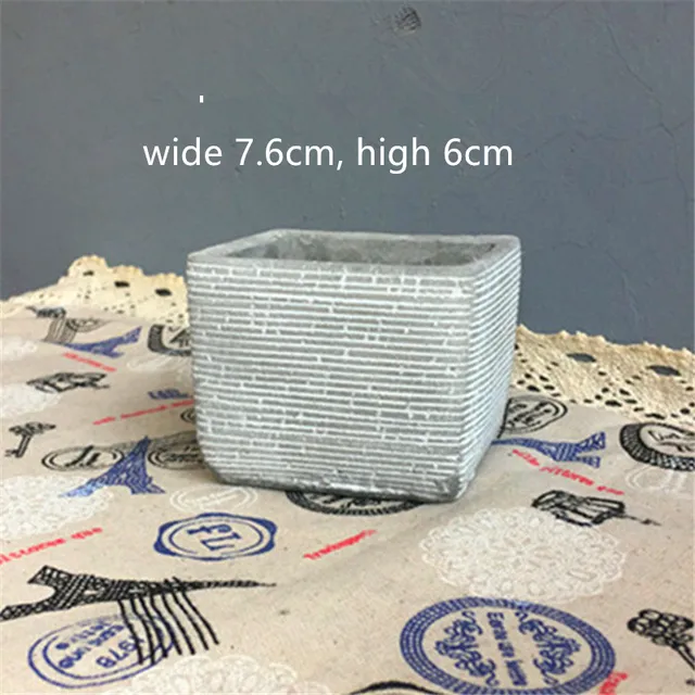 Small Cement Silicone Pot Molds Round Square Stone Planter Gardening Concrete Mold Dark Gray