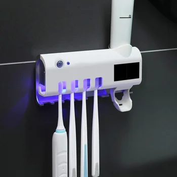 

Intelligent UV Sterilizer Toothbrush Holder Automatic Squeeze Toothpaste UV Disinfection Toothbrush Holder for Bathroom