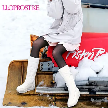 

Lloprost ke New arrival winter 100% cowhide warmth women shoes down snow boots for -35 degrees casual waterproof female boots