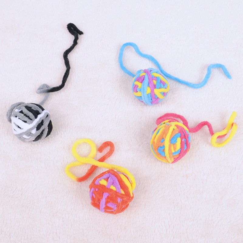 Hairball Fabric Ball Trailer Toy Pet Dog Cat Kitten Trailer Play Play Chew Rattle Scratch Interactive Rope Toy Pet Supplies Cat