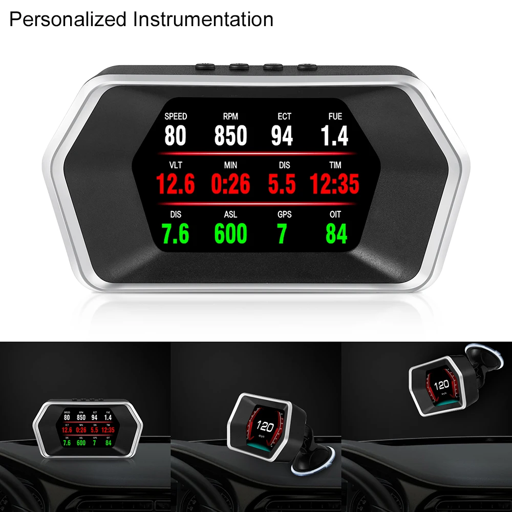 

Автомобильный Электронный RPM км/ч MPH автомобильный HUD Дисплей OBD2 + GPS двойной режим температура воды перенапряжение Напряжение безопасности сигнализация