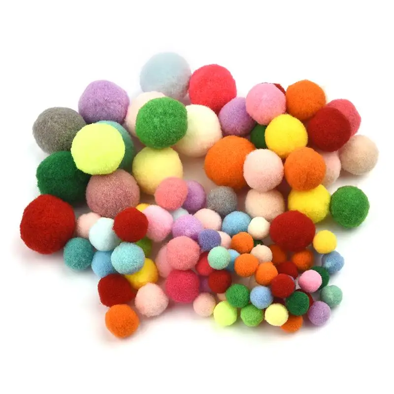100 шт. 10/15/20/25 мм много мини мягкая и пушистая Pom Poms помпонами ручной работы для