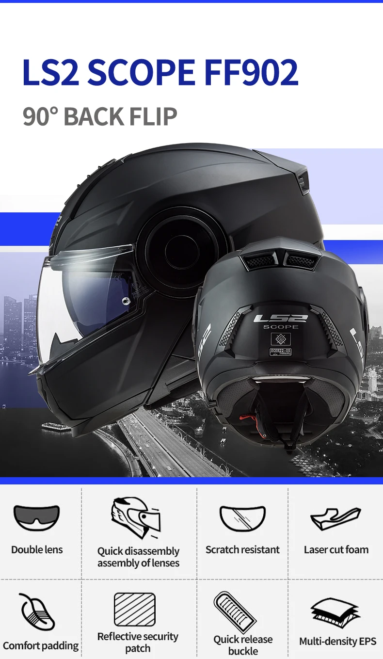 Ls2 Scope Modular Motorcycle Helmet Ls2 Ff902 Flip-up Double Lens Helmets  Casco Capacete Casque - Helmets - AliExpress