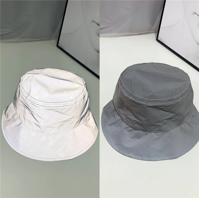 White Reflective Baseball Bucket Sun Visor Hat 2